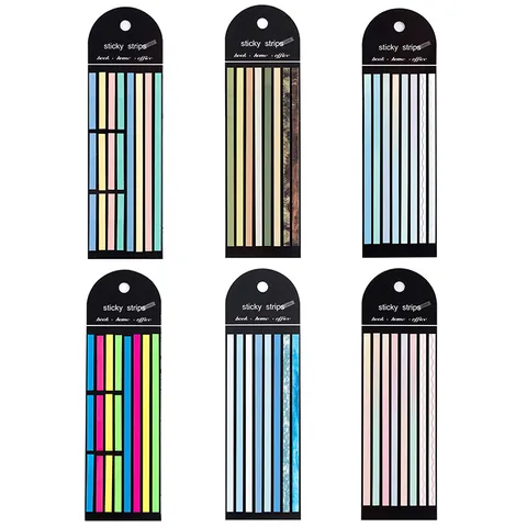 PET Transparent Sticky Notes Index Tabs Macaron Fluorescent Page Markers Sticky Memo Pad For School Office Stationery
