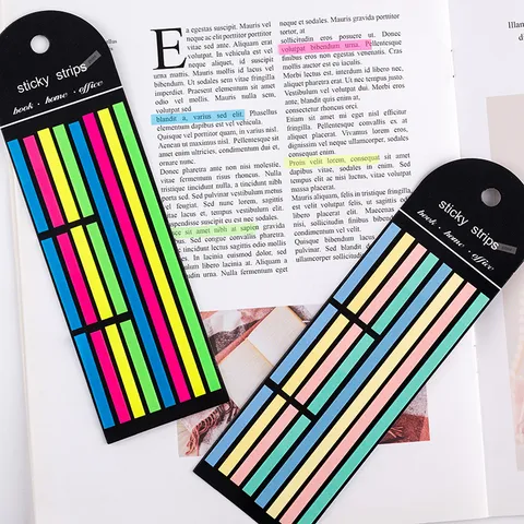 PET Transparent Sticky Notes Index Tabs Macaron Fluorescent Page Markers Sticky Memo Pad For School Office Stationery