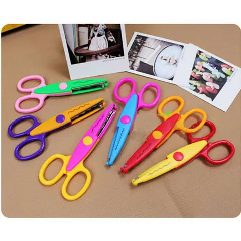 Creative DIY Photo Album Decorative Lace Scissors Metal Plastic Craft Scissor Stationery Tool Student Art Craft Supplies