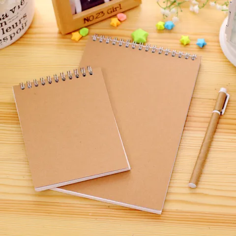 Kraft Paper Spiral Notebook Blank Sketchbook Journal Diary Office School Writing Pad Sketch Pad Drawing Note