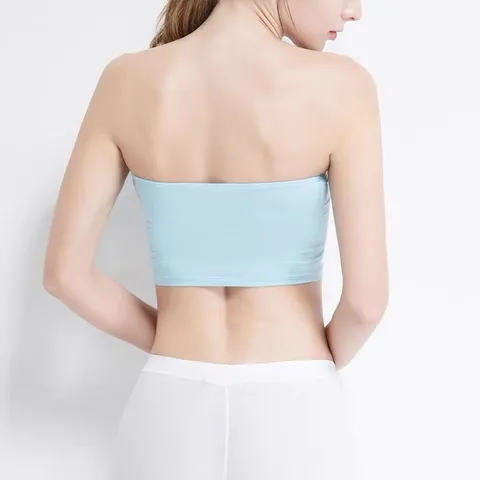 Damen Strapless Modal Bandeau Top Nahtlos Atmungsaktiv Spitze Trimm Unterwäsche Crop Top Für Sommer Alltag