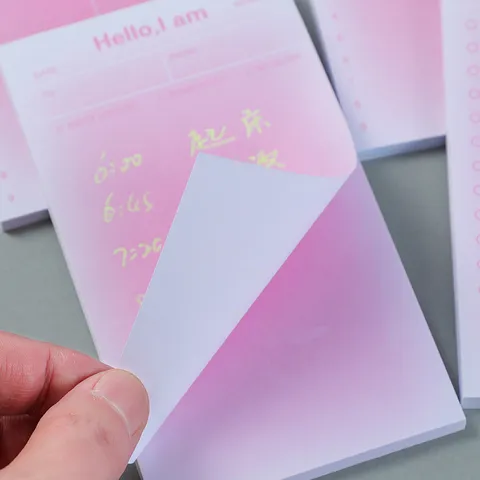 Korean Style Ins Gradient Memo Pad Minimalist To Do List Planner Sticky Note Office School Daily Schedule Stationery