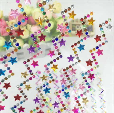 DIY Acrylic Rhinestone Stickers Heart Pearl Sunflower Star Colorful Gem Sticker For Scrapbook Phone Craft Embellishment