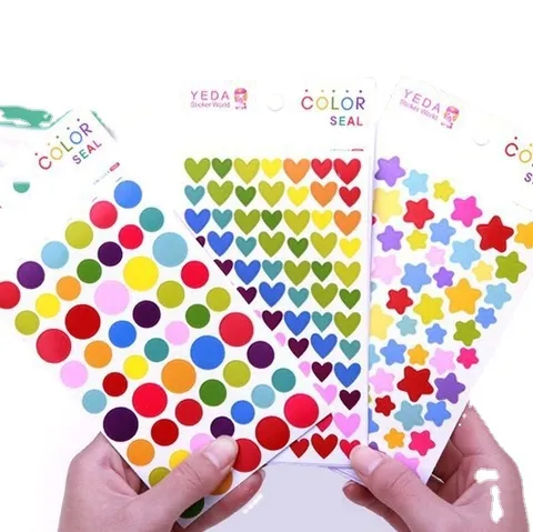 Decorative Stickers Set Cute Cartoon Girl Love Heart Star Dot Scrapbook DIY Craft Stationery Decals Gift Embellishment