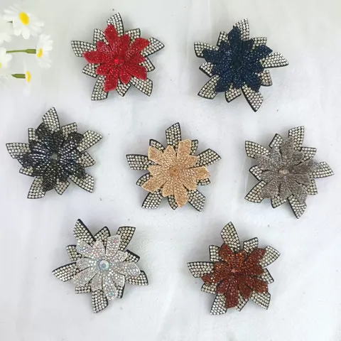 Rhinestone Flower Patch Non-woven Fabric DIY Accessory For Phone Case Shoe Charms Bag Clothing Decor Sparkling Floral Patch