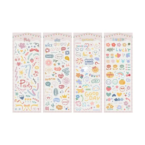 Korean DIY Decorative Laser Stickers Cute PVC Handaccount Scrapbooking Stationery Supplies Lucky Party Theme Sticker Pack
