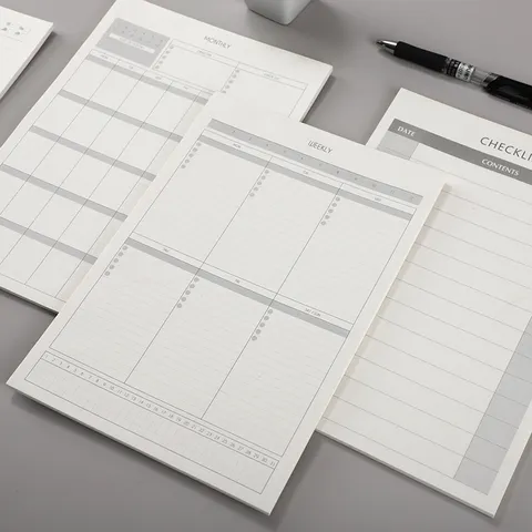 Minimalist Daily Schedule Planner Notebook Efficient Work Schedule Record Memo Form Daily Timeline Office Stationery
