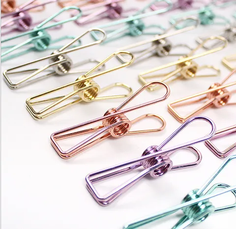 Metalenvouwclips Kleine Vormige Paperclips Kleurrijke Kantoorartikelen Clips Voor Kantoor School Documentorganisatie