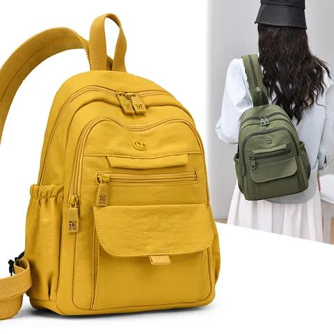Women Nylon Backpack Lightweight Large Capacity Casual Travel School Bag Minimalist Multifunctional Daypack