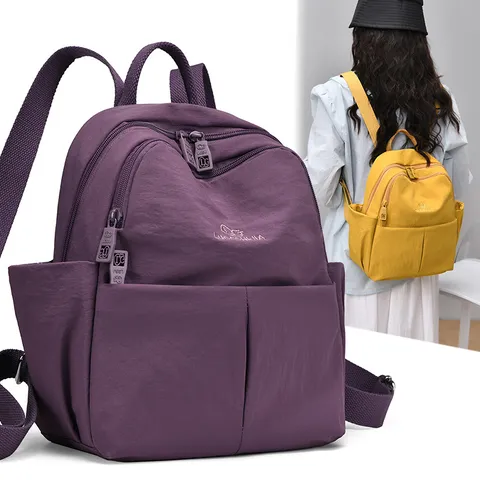 Women Casual Waterproof Nylon Backpack Large Capacity Travel School Bookbag Daily Daypack Bag