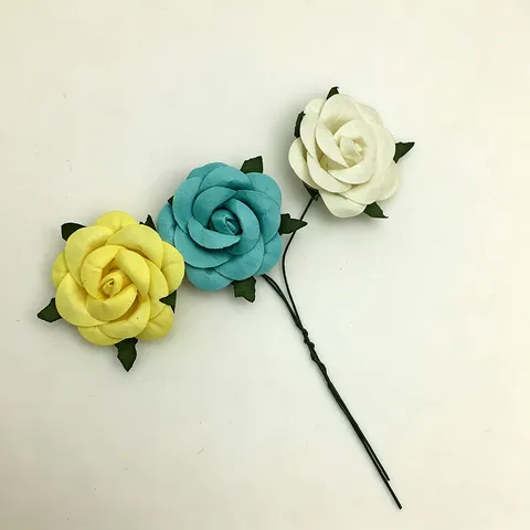 Flores Artificiales de Rosa de Papel Hechas a Mano Ramo de Flores de Papel Coloridas para Decoración del Hogar Fiesta de Boda