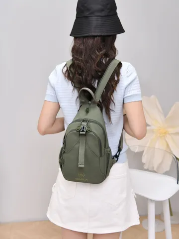 Nylon Casual Backpack Women Lightweight Waterproof Chest Bag Multi-Compartment Crossbody Bag Fashion Travel Daypack