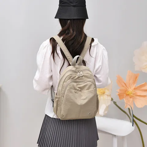 Women Casual Nylon Backpack Lightweight Waterproof Multi-Pocket Travel School Bookbag Commuter Daypack