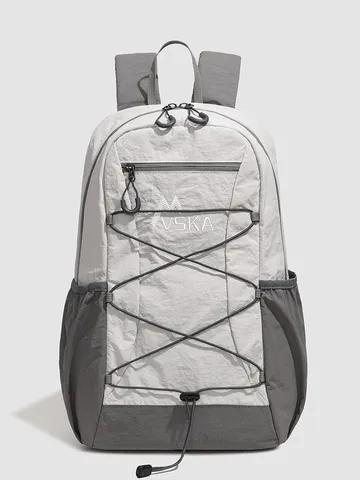 Waterproof Nylon Casual Backpack Fashion Colorblock Student School Bag Large Capacity Travel Daypack For Women