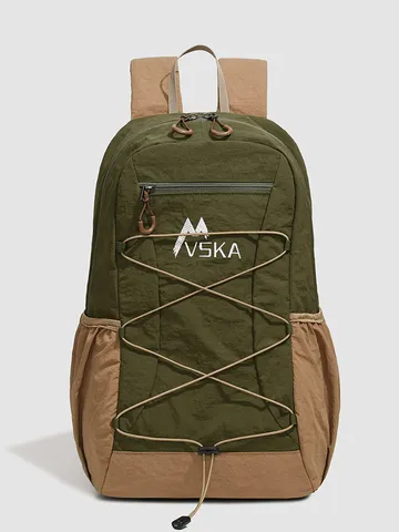 Waterproof Nylon Casual Backpack Fashion Colorblock Student School Bag Large Capacity Travel Daypack For Women