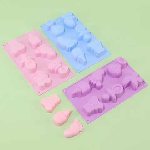 Multifunktional Baby Flasche Fußabdruck Silikon Kuchenform DIY Fondant Backform Handgemachte Seife Form Küche Backgeschirr