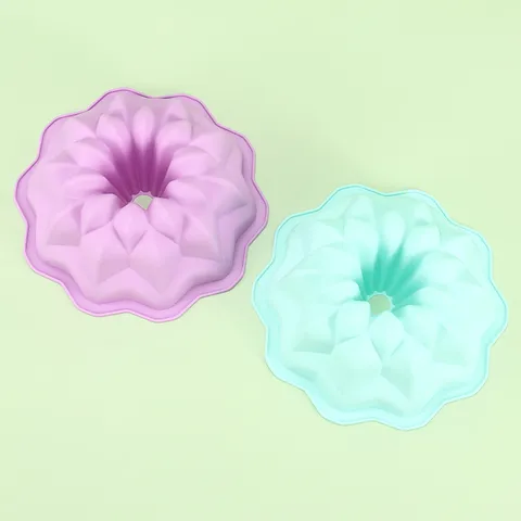 Große Silikon Kuchenform Doppelschichtig Blumen Backform DIY Runde Brot Jelly Dessert Form Küche Backgeschirr Werkzeug