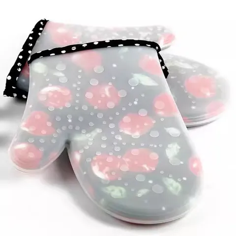 Silikon Baumwolle Hitzebeständige Ofenhandschuhe Küche Anti Verbrühung Handklammern Backen Mikrowelle Schutz Kochhandschuhe