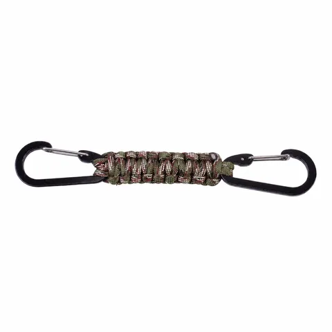 Porte-clés Paracorde d'Extérieur Mousqueton Double Robuste Clip Anneau D Corde en Nylon Tissée à la Main Équipement de Survie