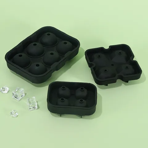 Lebensmittelechtes Silikon Eiswürfelbereiter Große Whisky Eiskugel Form Diamant Schädel Eisbereiter Küche Bar Werkzeug Schwarz
