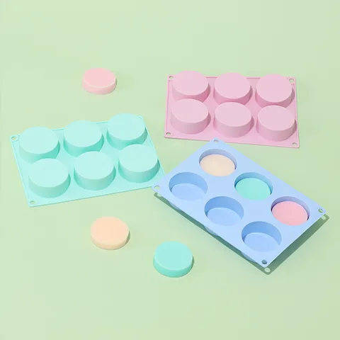 6 Hohlraum Kleine Zylindrische Silikon Kuchenform Flexible Schokoladenform DIY Seifenform Backwerkzeuge