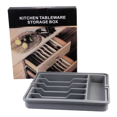 Kitchen Drawer Cutlery Organizer Expandable Plastic Silverware Tray Kitchen Utensil Storage Box Holder For Tableware