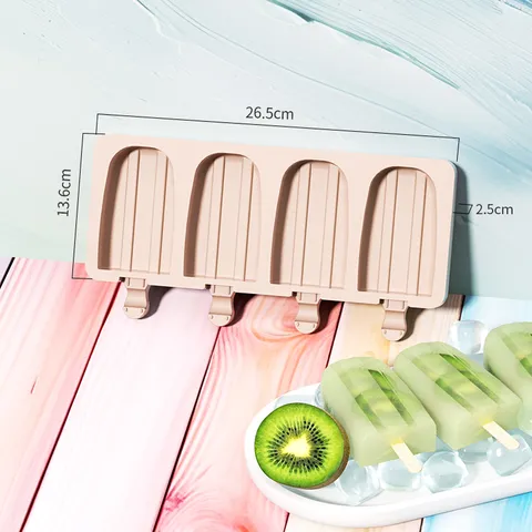 Silikon Eisform Selbstgemachte Eismaschine Mit Deckel Küche DIY Eis am Stiel Form Morandi Farbe Küchenzubehör