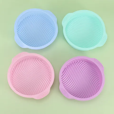 Große Silikon Kuchenform Runde Backform Mit Wellenmuster Antihaft Hitzebeständige Küchen Backform Für DIY Dessert Gebäck