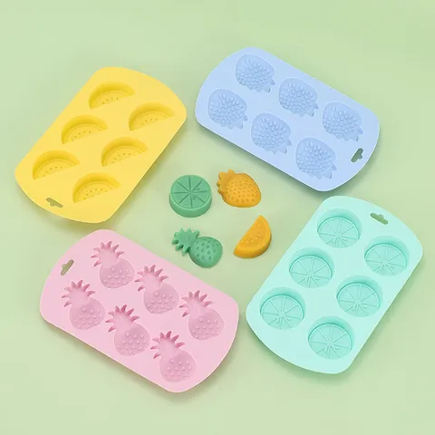 Lebensmittelechtes Silikon Eiswürfelform Fruchtform Form Erdbeere Wassermelone Ananas Zitrone DIY Schokolade Kuchen Backform