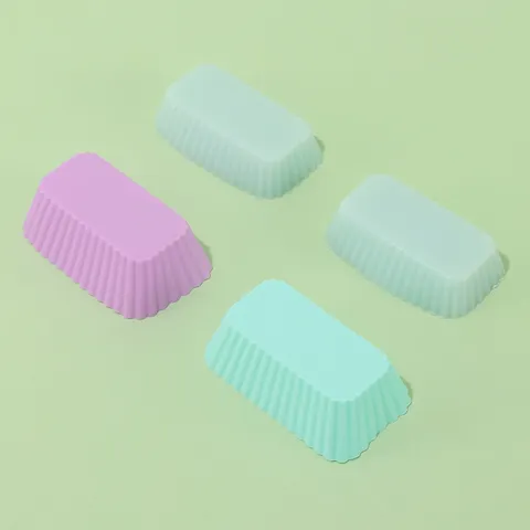 Rechteckige Silikon Muffin Backform Flexible Antihaft Kuchenform Hitzebeständige Küche Gebäck Werkzeug