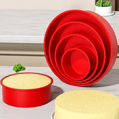 Siliconen Taartvormen van Voedingskwaliteit Ronde Bakvormen Flexibele Antiaanbaklaag DIY Keuken Bakgerei Gereedschap Voor Oven