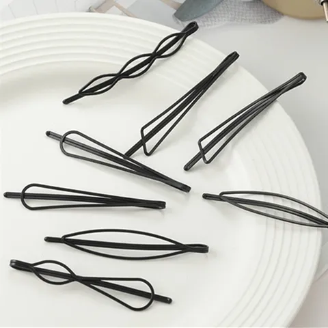 Minimalist Black Metal Hair Clips Geometric Hairpins Bobby Pins Hair Accessories For Women Girls
