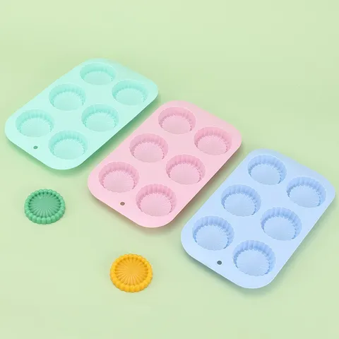 Lebensmittelechtes Silikon Kuchenform 6 Hohlraum Sonnenblumen Backform DIY Fondant Gebäck Werkzeug Küche Antihaft Backgeschirr