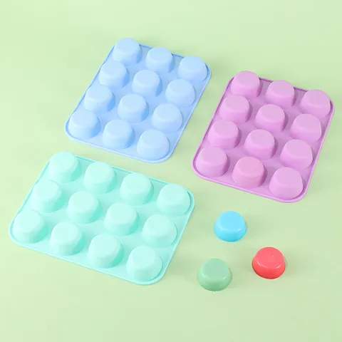 Runde Silikon Kuchenform Muffin Becher DIY Handgemachte Seife Backen Eiswaffel Schale Flexibel Antihaft Backgeschirr