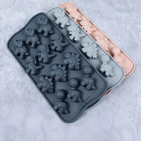 12 Hohlräume Silikon Schokoladenform Weihnachten Dinosaurier Kuchen DIY Backwerkzeug Fondant Eiswürfel Gelee Formen