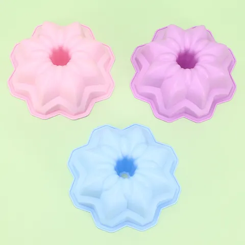 Große Silikon Kuchenform Antihaftbeschichtet Blumenförmig Bundt Backform für DIY Küche Backen Konditorei Dessert Werkzeuge
