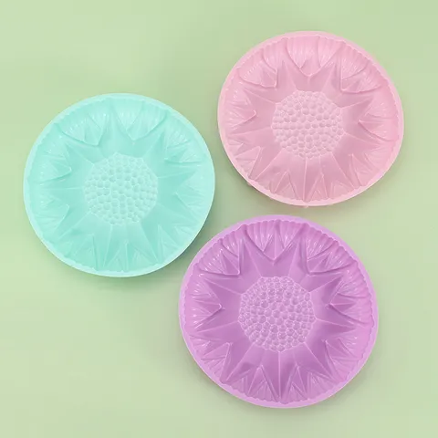 Round Silicone Cake Mold Sunflower Flower Large Baking Pan For Chiffon Mousse Cheese Baking Kitchen Bakeware Tool