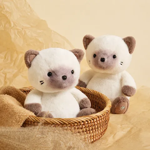 Süßes Siamesische Katze Plüschtier Stofftier Weiche Puppe Begleiter Schlafkissen Geburtstag Geschenk Für Kinder