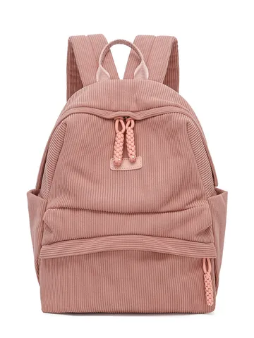 Women Casual Corduroy Backpack Large Capacity School Bookbag Travel Daypack Vintage Fashion Commute Bag