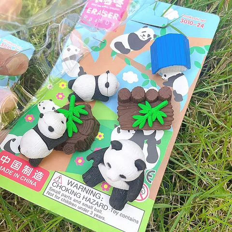 Schattig Panda Familie Gum Set Cartoon Dieren Gums Schrijfwaren Cadeau Voor Kinderen Studenten School Kantoorbenodigdheden