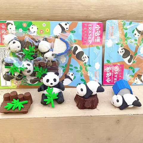 Schattig Panda Familie Gum Set Cartoon Dieren Gums Schrijfwaren Cadeau Voor Kinderen Studenten School Kantoorbenodigdheden