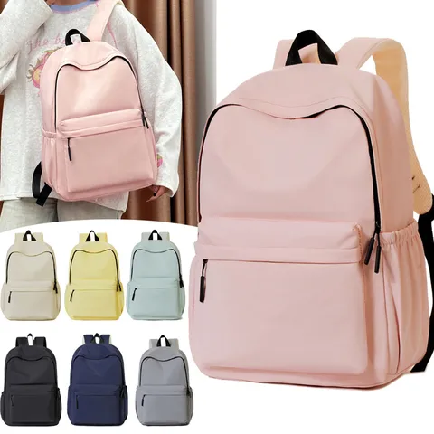 Unisex Large Capacity Nylon Casual Backpack Korean Style Minimalist Waterproof Travel School Bookbag