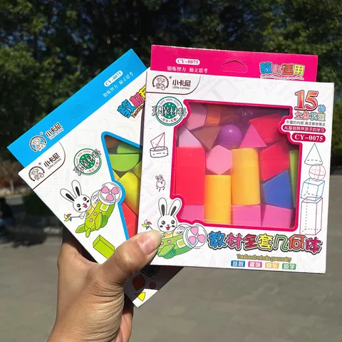 Kids Math Counting Educational Toys 3D Geometric Shapes Model Set Elementary School Learning Aids Plastic Geometry Kit
