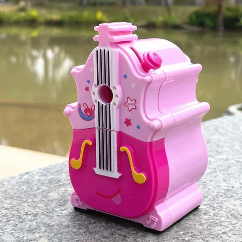 Sacapuntas en Forma de Guitara para Niños Sacapuntas Manual de Manivela Papelería Creativa Regalo Oficina Escuela