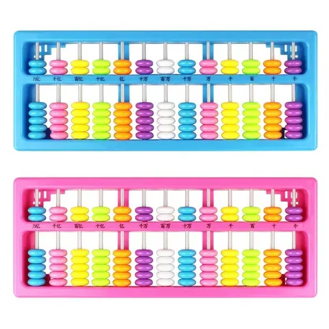 Kids Educational Abacus 13 Digits 7 Beads Plastic Counting Tool Math Learning Toy For Students Children School