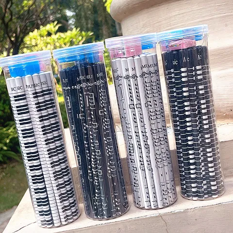 Children Wooden HB Pencils Music Note And Piano Keys Design Barrel Stationery Gift For Students School Writing
