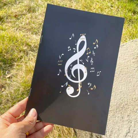 Musikthema Weicher Umschlag Notizbuch Klavier Noten Bedruckt Schüler Schreibwaren Schreibblock Tagebuch Übungsheft