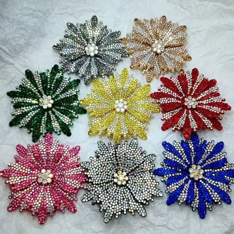 Handmade Rhinestone Shoe Clips Flower Shoe Charms Crystal Sparkly Decorative Accessories For Women