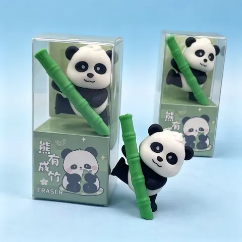 Borrador de Forma de Animal y Fruta de Dibujos Animados Creativo Rompecabezas Desmontable 3D PVC Papetería de Estudiante Regalo