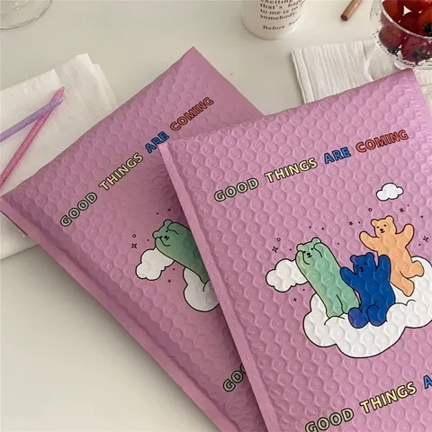 Verdichte Stoßfeste Süße Cartoon Luftpolstertasche Selbstklebende Gepolsterte Versandtüte Für Kleidung Geschenkverpackung